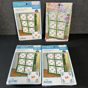 Janlynn Needlecraft - Roses and Butterflies - Set of 6 Printed Quilt Blocks NEW